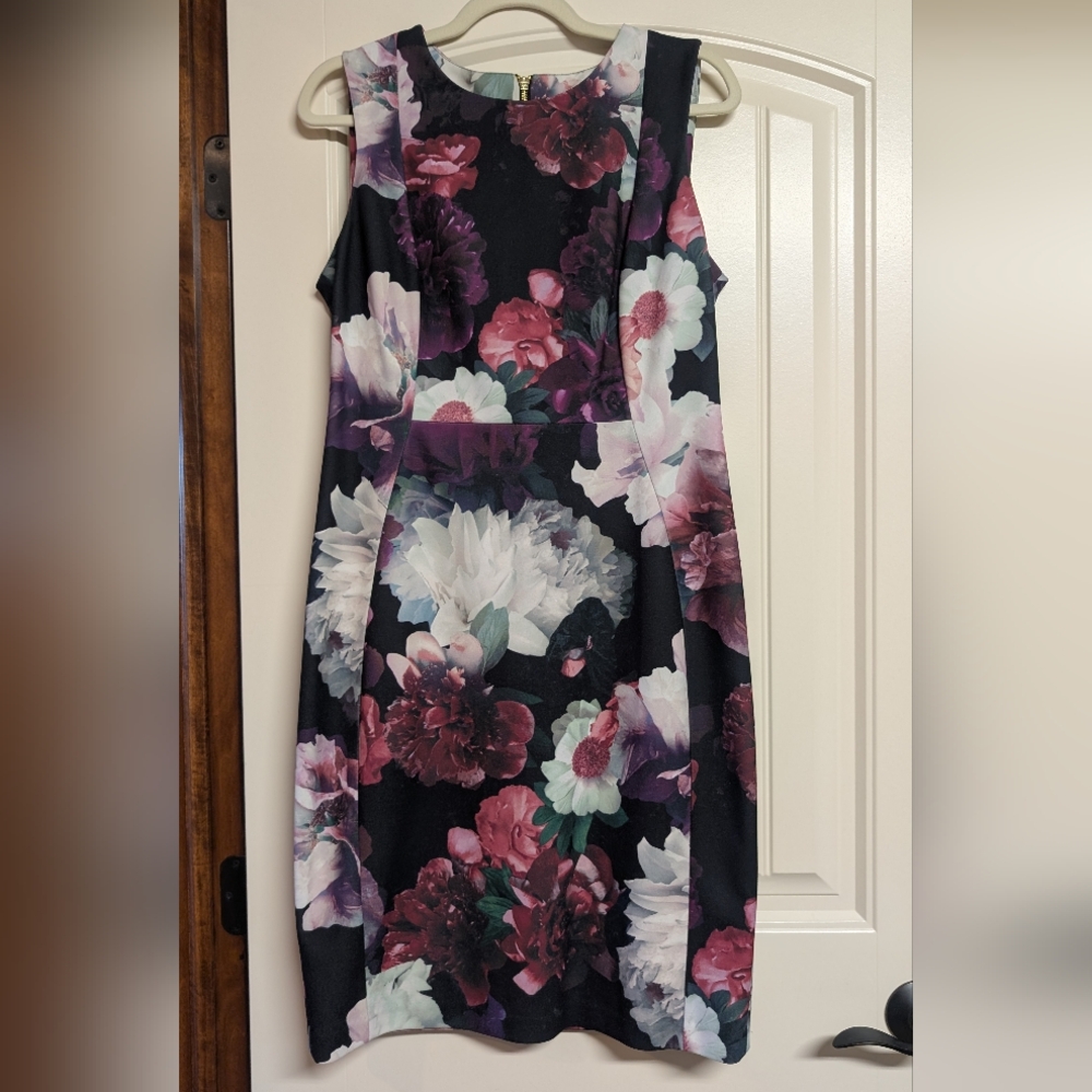 Calvin Klein Floral Print Sleeveless Sheath Dress